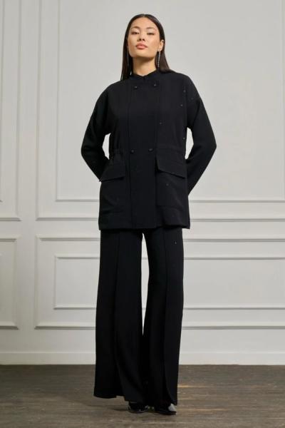 BM İstanbul Pul Detaylı Pantolon Takım  Siyah