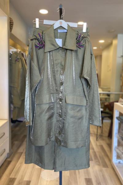 BM İstanbul Omuzları Taşlı Jan Jan Takım Haki