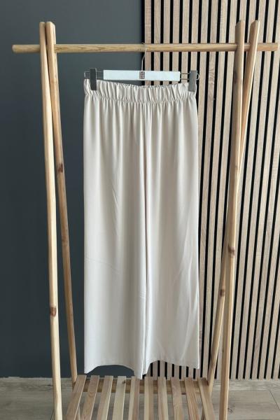 Puane Bol Paça Ayrobin Pantolon Taş Rengi