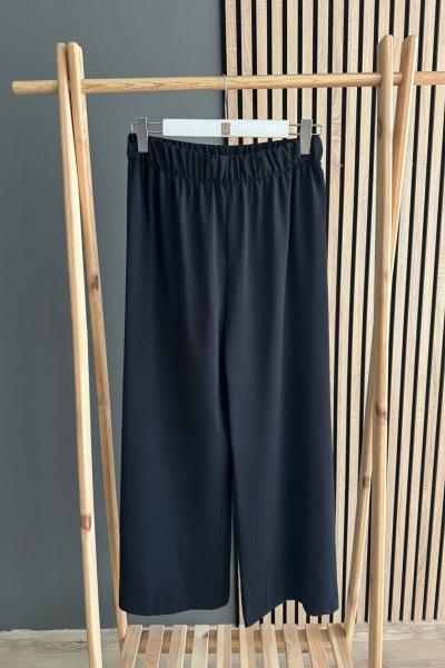 Puane Bol Paça Ayrobin Pantolon Siyah