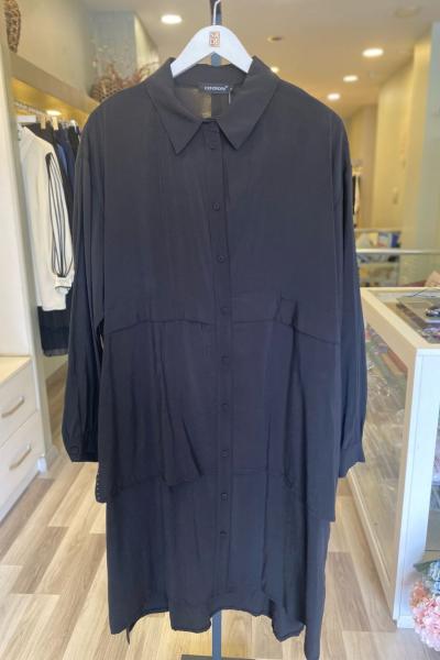 Ceremony Ön Göğüs Aller Detaylı Verano Tunik Siyah