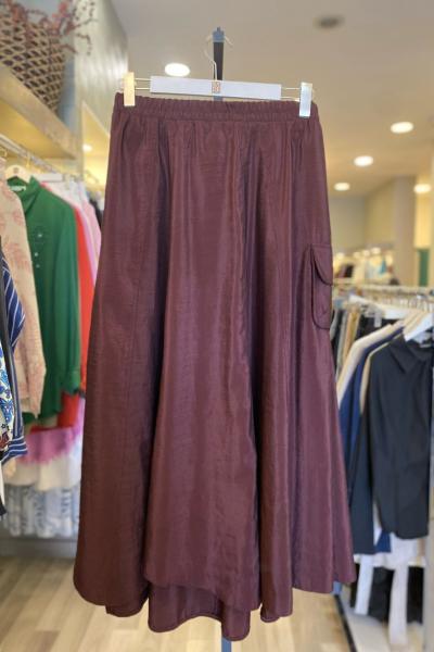 Ceremony Önden Dikişli ve İki Parçası Kraşlı Tek Cepli Parçalı Dubai Etek Bordo