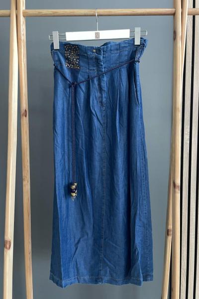 Ceremony İspanyol Tencel Etek Lacivert