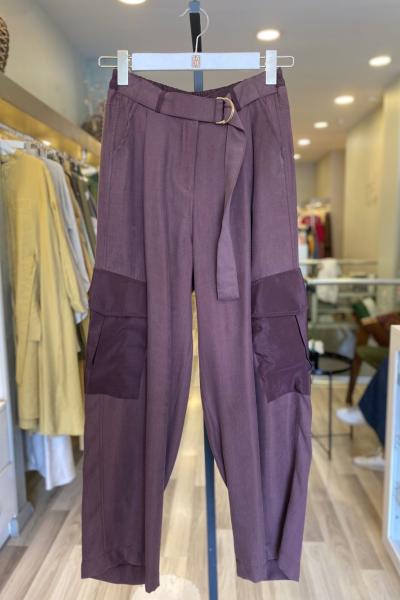 Ceremony İki Yanı Dubai Garnili Cepli Pasion Pantolon Kızıl Kahve