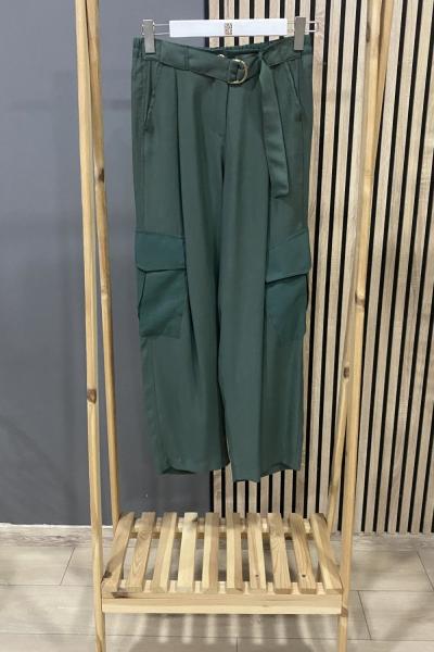 Ceremony İki Yanı Dubai Garnili Cepli Pasion Pantolon Yeşil