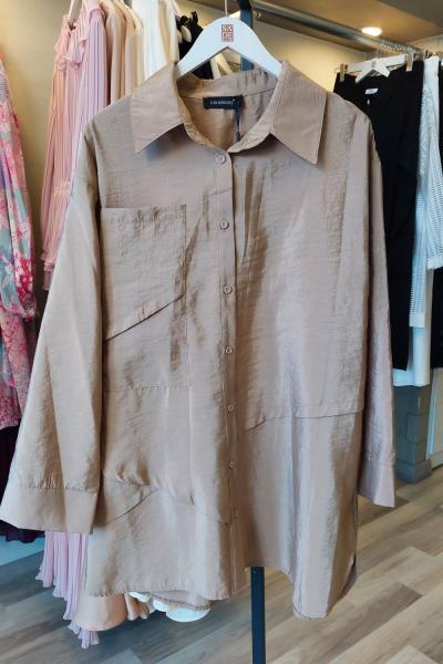 Ceremony 2026 KIŞ Önden Düğmeli Uzun Cep Detaylı Tunik Bej