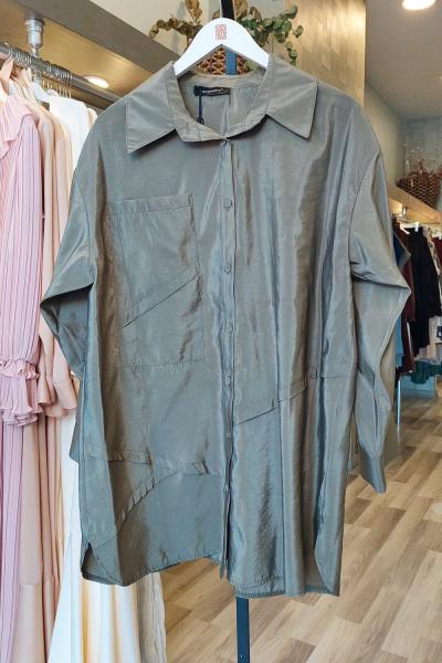 Ceremony 2026 KIŞ Önden Düğmeli Uzun Cep Detaylı Tunik Haki