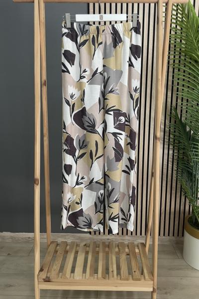 Ceremony Ata Djital Baskı Beli Lastikli Pantolon Sarı