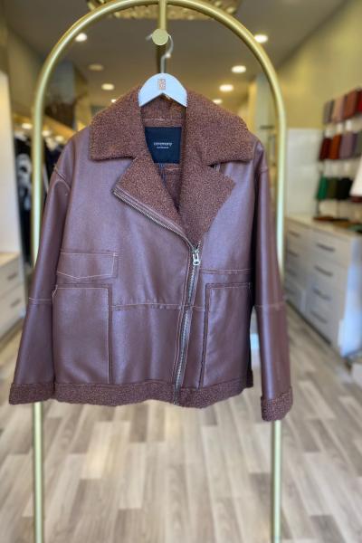 Ceremony Buffalo Kısa Deri Ceket Kahverengi