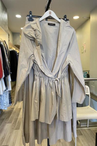 Ceremony Beli Büzgülü Paraşüt Takım Taş Rengi