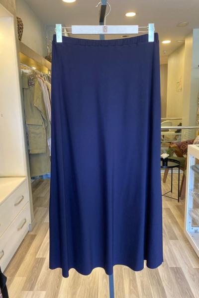 Ceremony Belden Lastikli Kloş Bambu Etek Lacivert