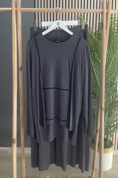 Ceremony Biye Kombinli Etekli Bambu Takım Gri