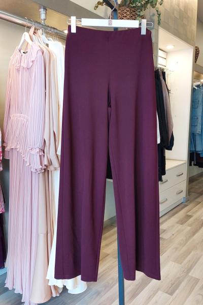 Ceremony 2026 KIŞ Beli Düz Lastikli Bambu Pantolon Bordo