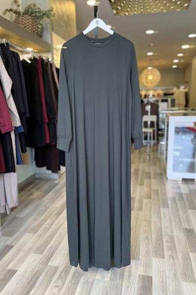 Ceremony 2026 KIŞ Basic Uzun Kollu Bambu Elbise Yeşil