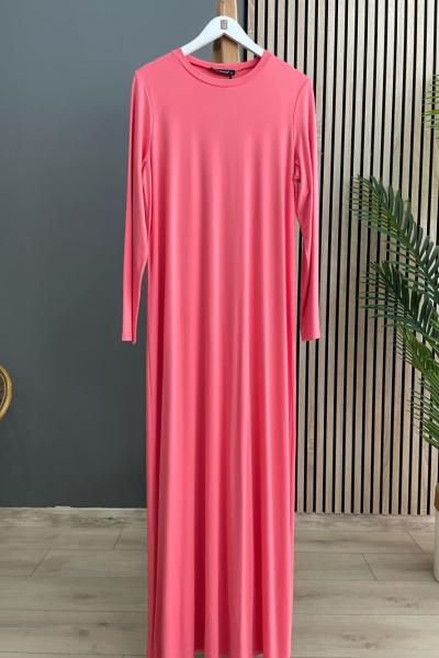 Ceremony Bambu Uzun Kollu Elbise Nar Çiçeği