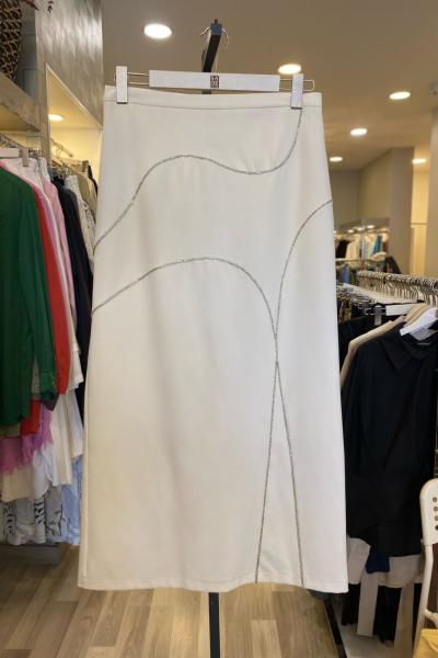 Ceremony Ceremony Taşlı Etek Ekru