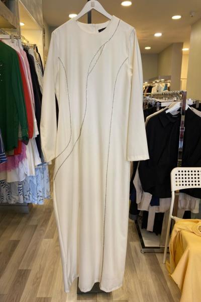 Ceremony Ceremony Taşlı Elbise Ekru