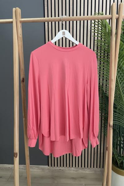 Ceremony Ceremony Bileği Lastikli Bambu Bluz  Pembe