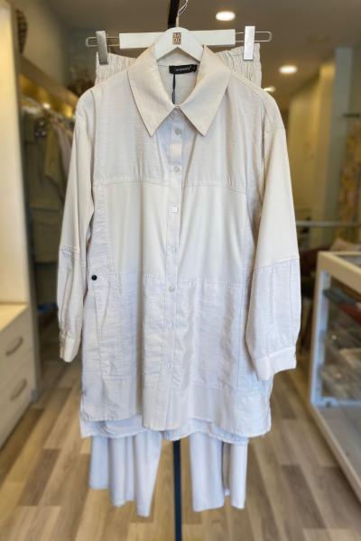 Ceremony Dubai Garnili Bambu Gömlekli Takım Taş Rengi