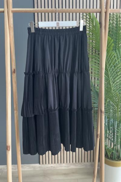 Ceremony Dubai Piliseli Çingene Etek Siyah