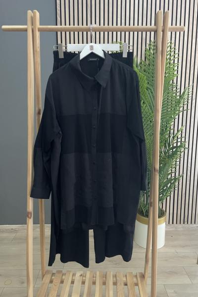 Ceremony Dubai Garnili Bambu Gömlekli Takım Siyah