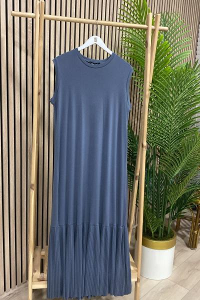 Ceremony Etek Ucu Pliseli Ivanca Kolsuz İç Elbise Gri