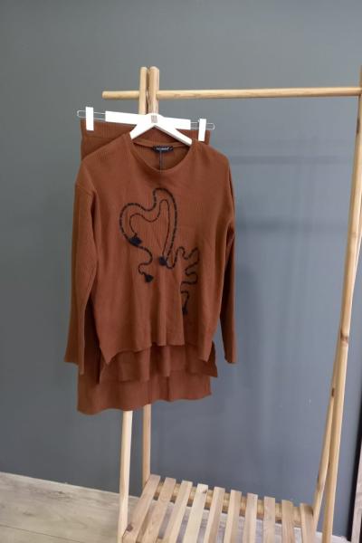 Ceremony Fitilli Triko Etek Takım Taba