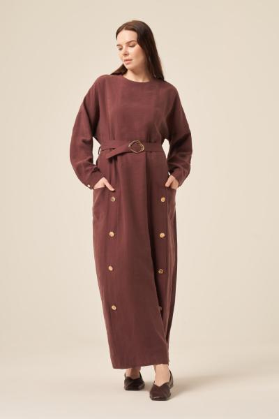 Ceremony Kemeri Metal Gold Tokalı Alt Tarafı Metal Düğmeli Pasion Elbise Bordo