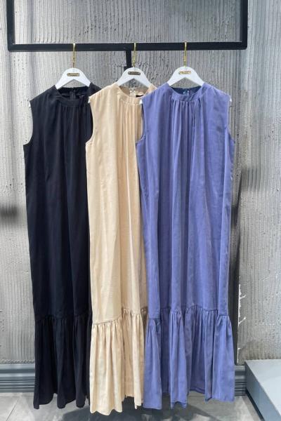 Ceremony Kolsuz İpek Cupra Elbise Siyah