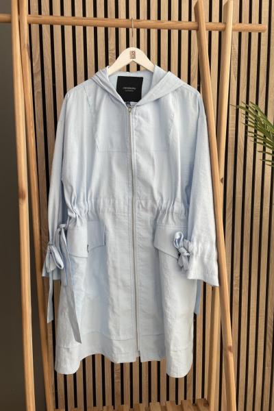 Ceremony Kapüşonlu Kolları Bağlamalı Dubai Kap Bebe Mavisi