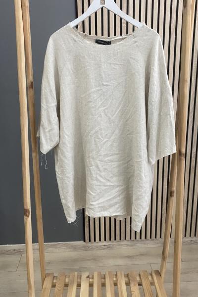 Ceremony Kısa Kolu Keten Tunik Bej