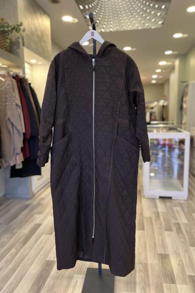 Ceremony 2026 KIŞ Kapüşonu Fermuar Detaylı Baklava Kapiton Kap Kahverengi