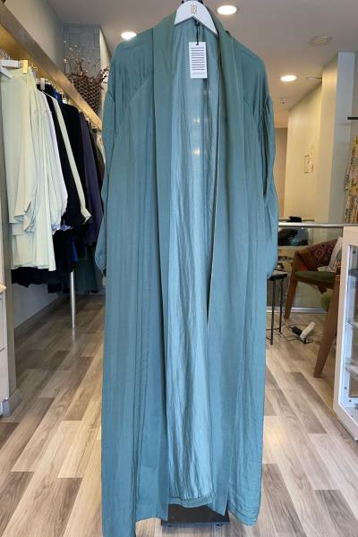 Ceremony Memory Cupra Kolları Büzgülü Kaftan  Yeşil