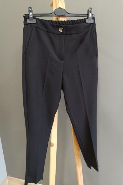 Ceremony Paçası Asimetrik Cigarette Pantolon Siyah