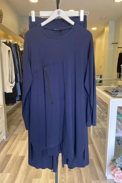 Ceremony Paçası Fermuar Detaylı Pantolonlu Bambu Takım Lacivert