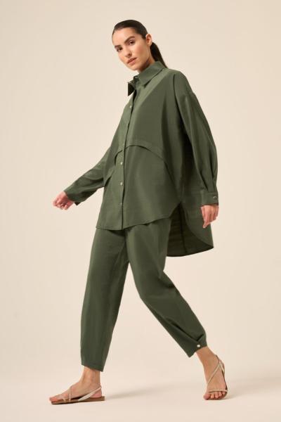 Ceremony Pantolonu Ve Tuniği Fermuar Ve Çıt Çıt Detaylı Dubai Takım  Yeşil