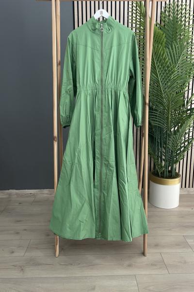 Ceremony Poplin Elbise  Yeşil