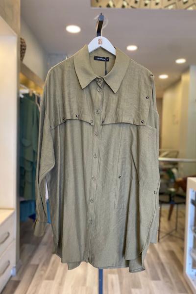 Ceremony Yarım Rüzgarlık Detaylı Tunik Haki