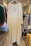 Ceremony Yakası Ve Kolları Taş İşlemeli Abaya Ekru