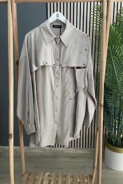 Ceremony Yarım Rüzgarlık Detaylı Tunik Bej