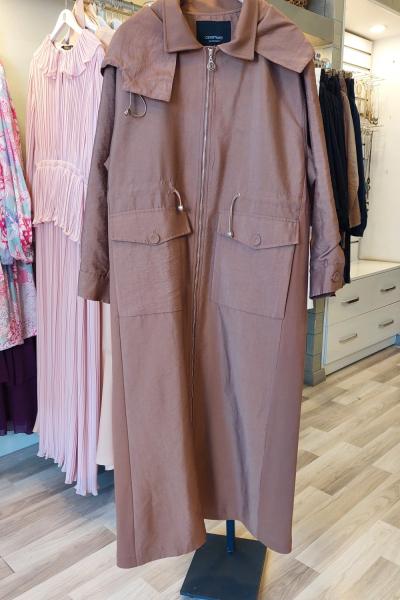 Ceremony Yanları Çelik Garnili Belden Büzgülü Fermuarlı Dubai Kap Camel