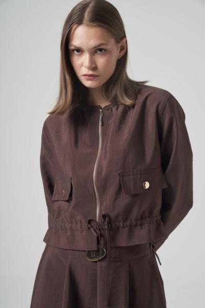 Ceremony 2026 KIŞ Eteği Toka Detaylı Kısa Ceketli Takım Kahverengi