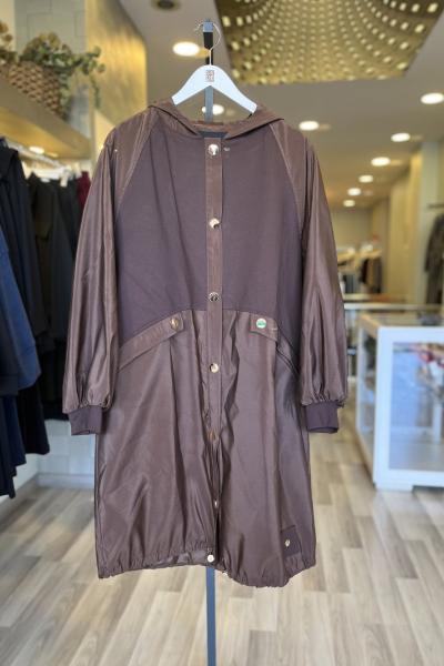 Ceremony 2026 KIŞ Önü Çıt Çıtlı Kapüşonlu Çelik Garnili Dubai Kap Kahverengi