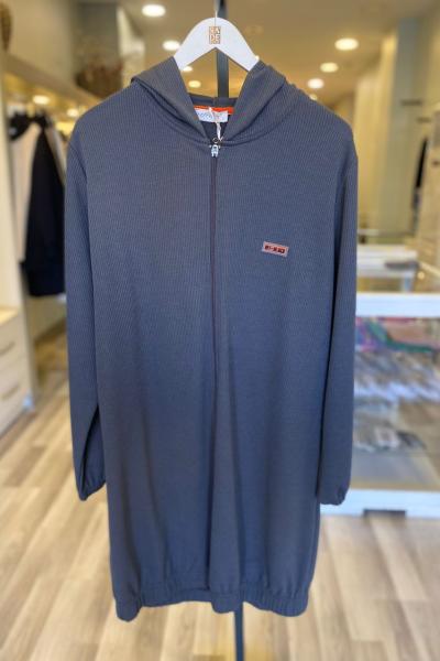 Efraze Fit World Fermuarlı Kapüşonlu Ceket Antrasit