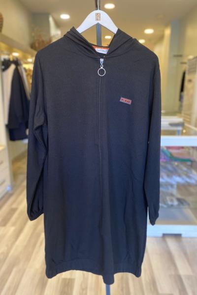 Efraze Fit World Fermuarlı Kapüşonlu Ceket Siyah