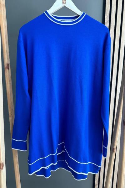 Şirin Evaze Merserize Tunik Saks Mavisi