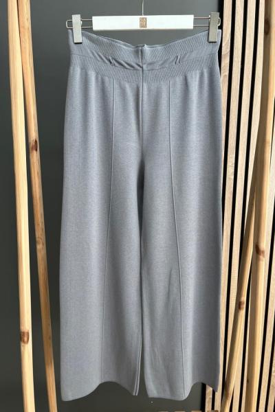 Şirin Geniş Paça Merserize Pantolon  Gri