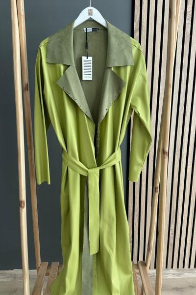 Ceremony Halka Detay Deri Kap Fıstık Yeşili