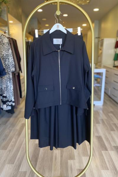 Jamila Sarah Kısa Ceket Pantolon Etek Takım Siyah