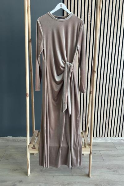 Ceremony Kadife Bağlamalı Kalem Elbise Bal